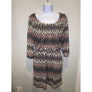 Patterned 3/4 length sleeve dress NWT